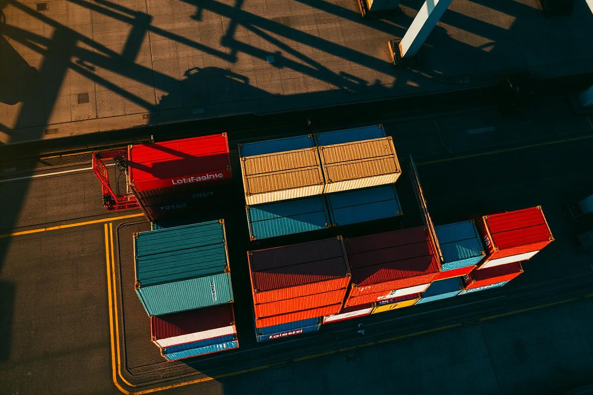 Containers at port